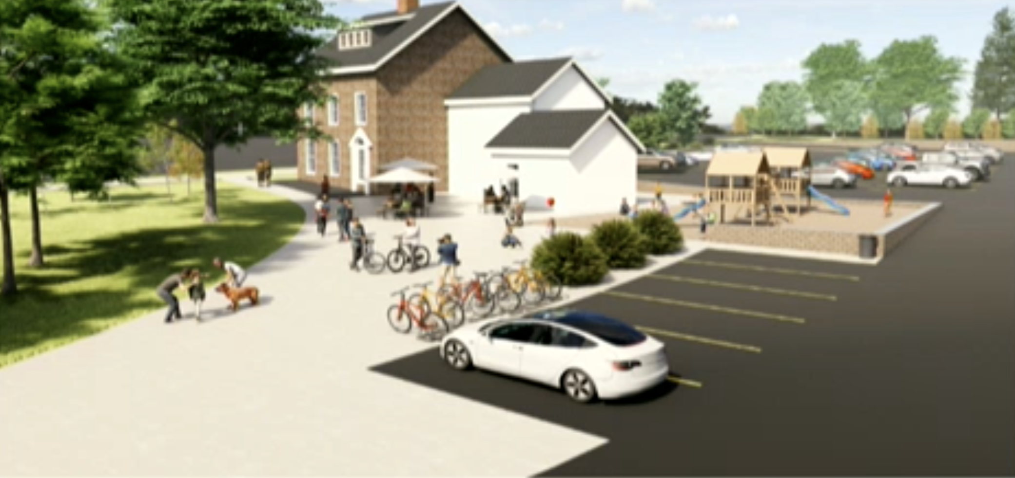 Hightop's rendering of the existing house along Black Rock Road, which will be retained as part of the redevelopment plan.