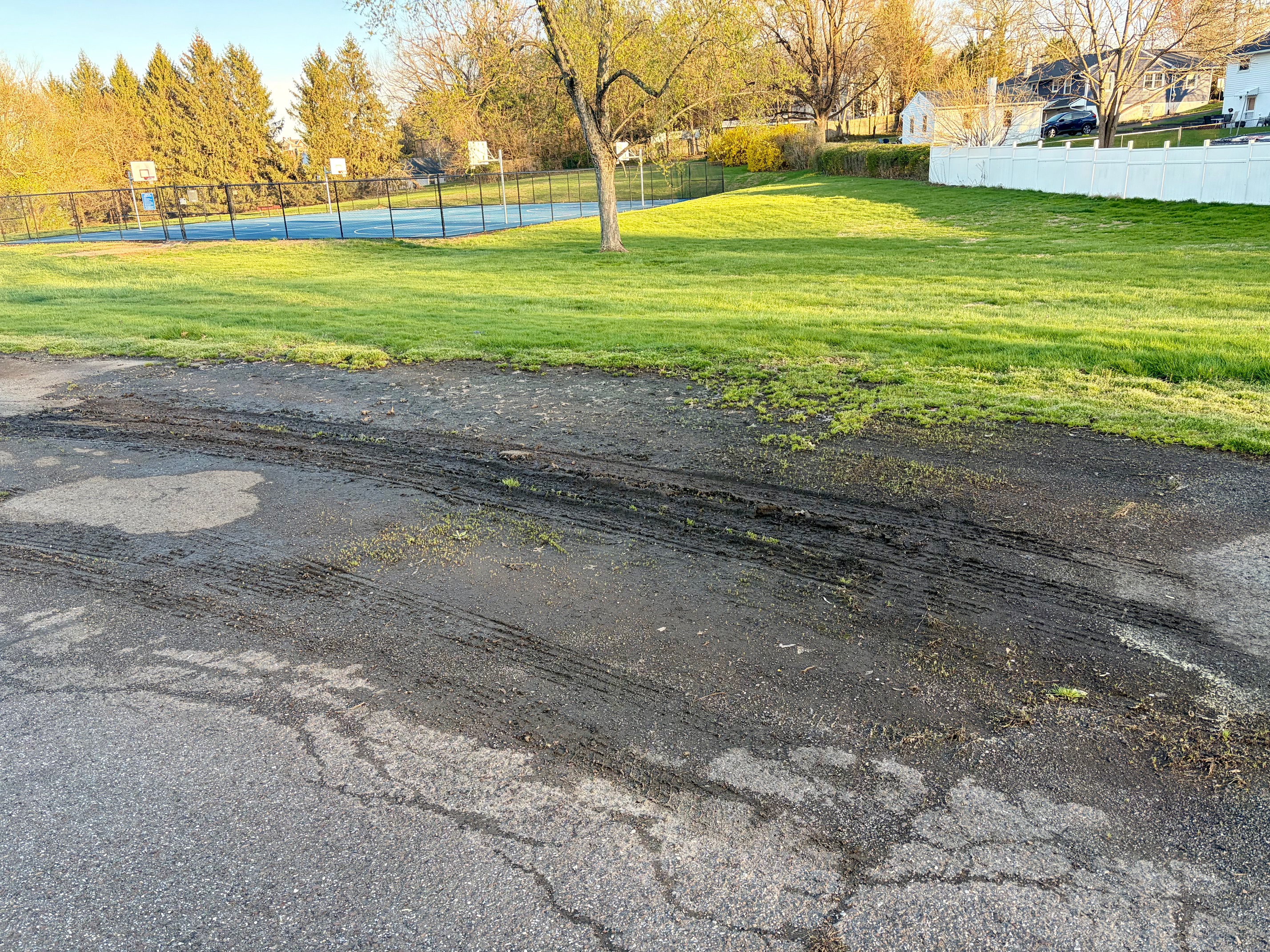 An area of the parking lot where water has historically pooled after heavy rains is expected to be corrected.