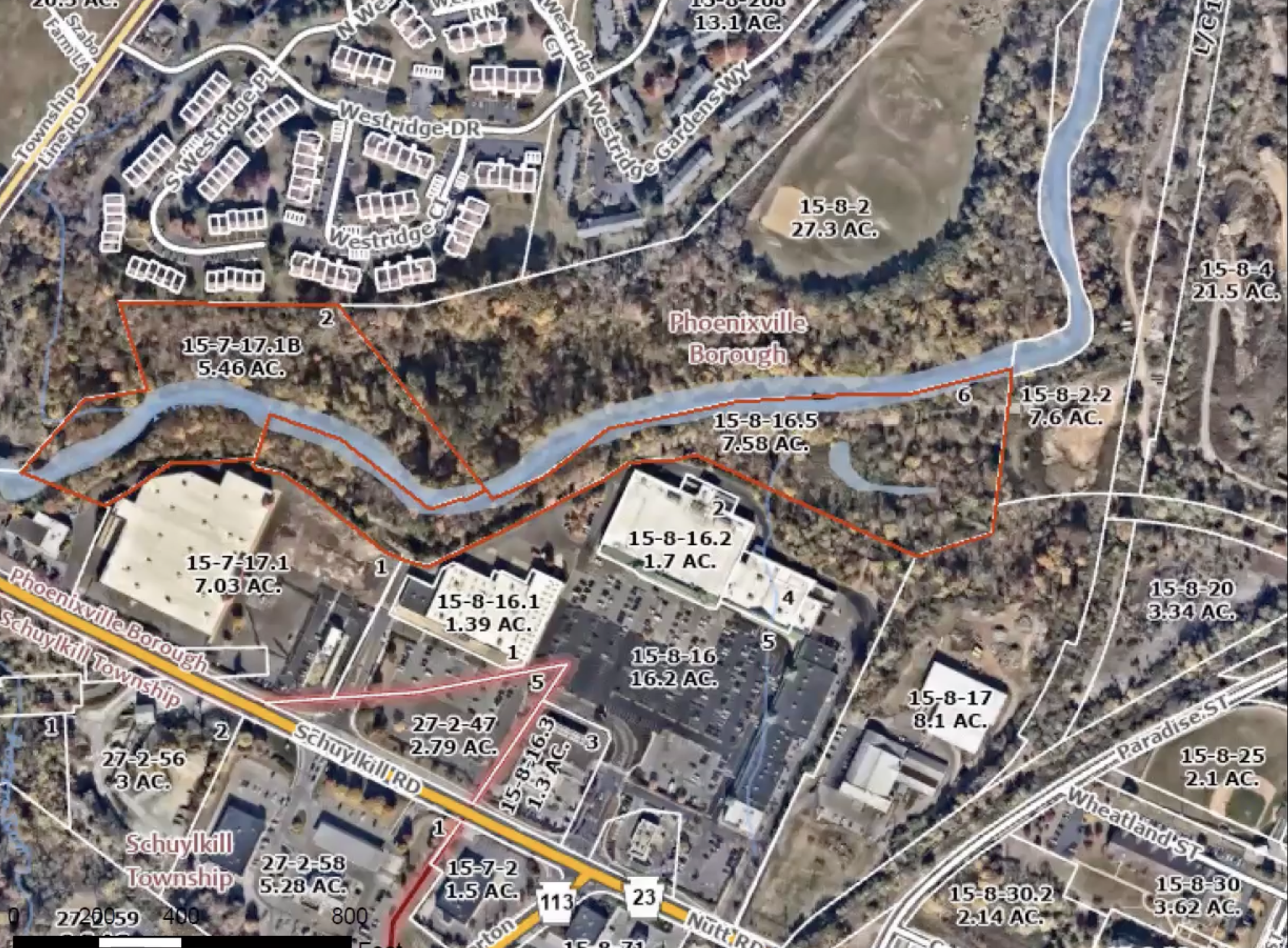 The borough's solicitor discussed the two parcels along French Creek at the Tuesday meeting.